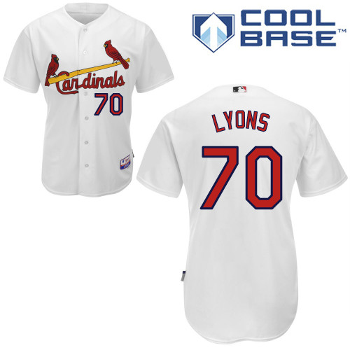 Tyler Lyons #70 MLB Jersey-St Louis Cardinals Men's Authentic Home White Cool Base Baseball Jersey